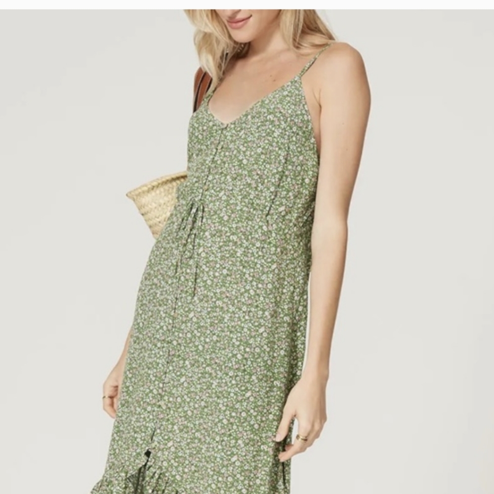 Rails Frida juniper green floral summer dress NWOT. Adjustable straps.